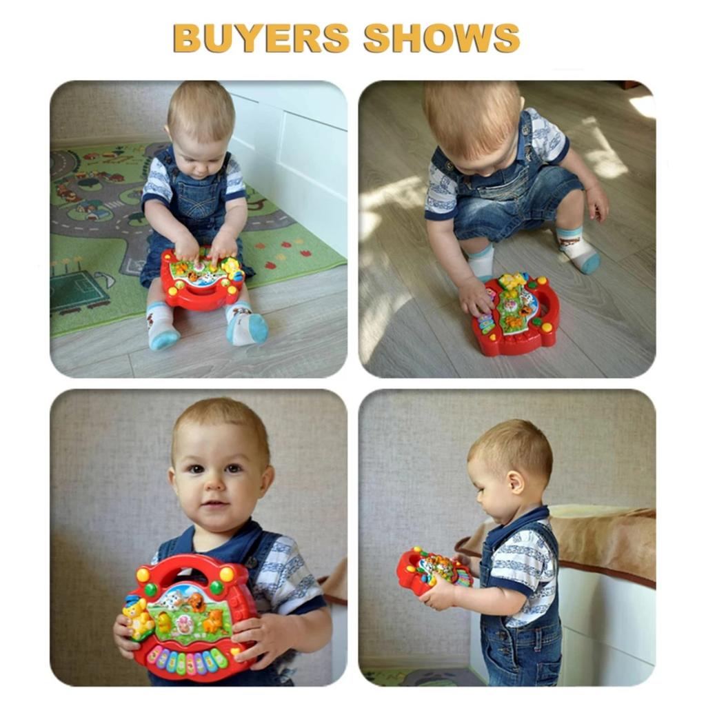 Baby Musical Toy with Animal Sound Kids Piano Keyboard Electric Flashing Music Instrument Early Educational Toys for Children