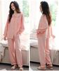 Women's Cotton Pajama Set: Cardigan, Long Sleeve, Long Pants with Chest Pad – Fashionable and Casual Autumn Homewear