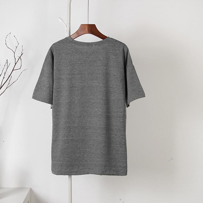 Hirsionsan Koreanska grafiska T-shirts Dam Sommar Casual Lös O-hals Kortärmade T-shirts Kvinnliga vintagetryckta 100 % bomull Toppar