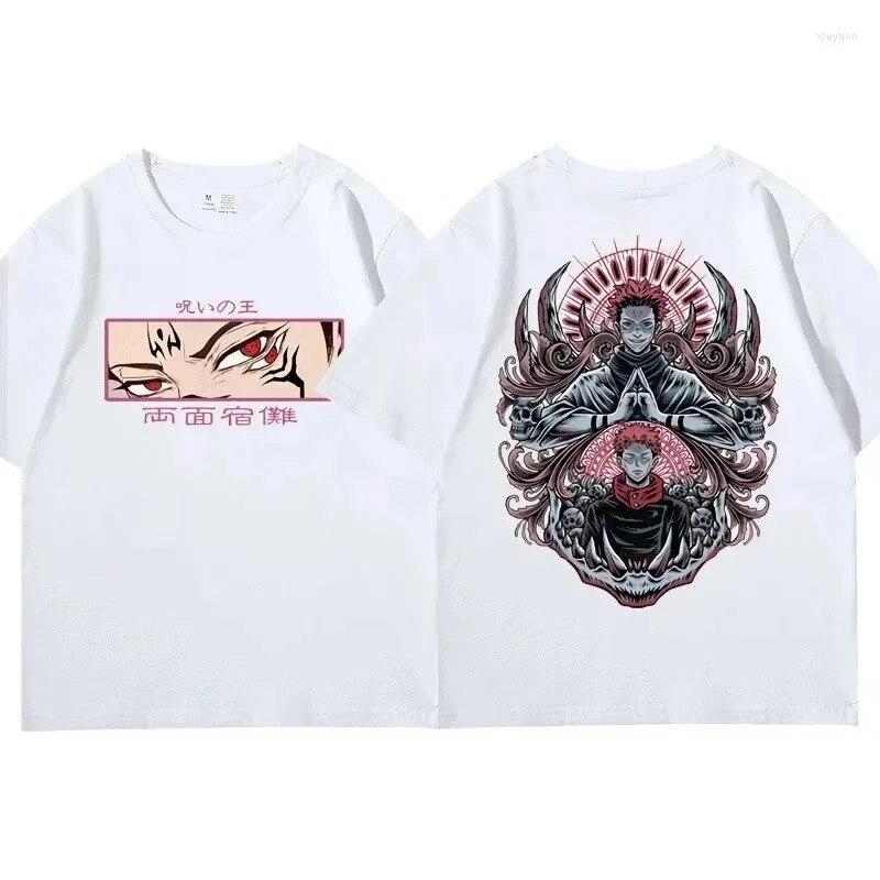 Unisex Vintage Extra Stor Bomulls-T-shirt Anime Jujutsu Kaisen Ryomen Sukuna T-shirt Serietidningsgrafiskt Tryck T-shirt Kortärmad Topp