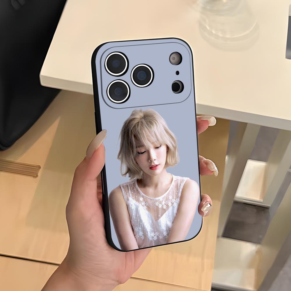 Singer Taeyeon Girl Phone Case For IPhone 17 Air 16 E Pro Max 15 14 13 Mini 12 Pro 11 Max Plus Black Soft Shell