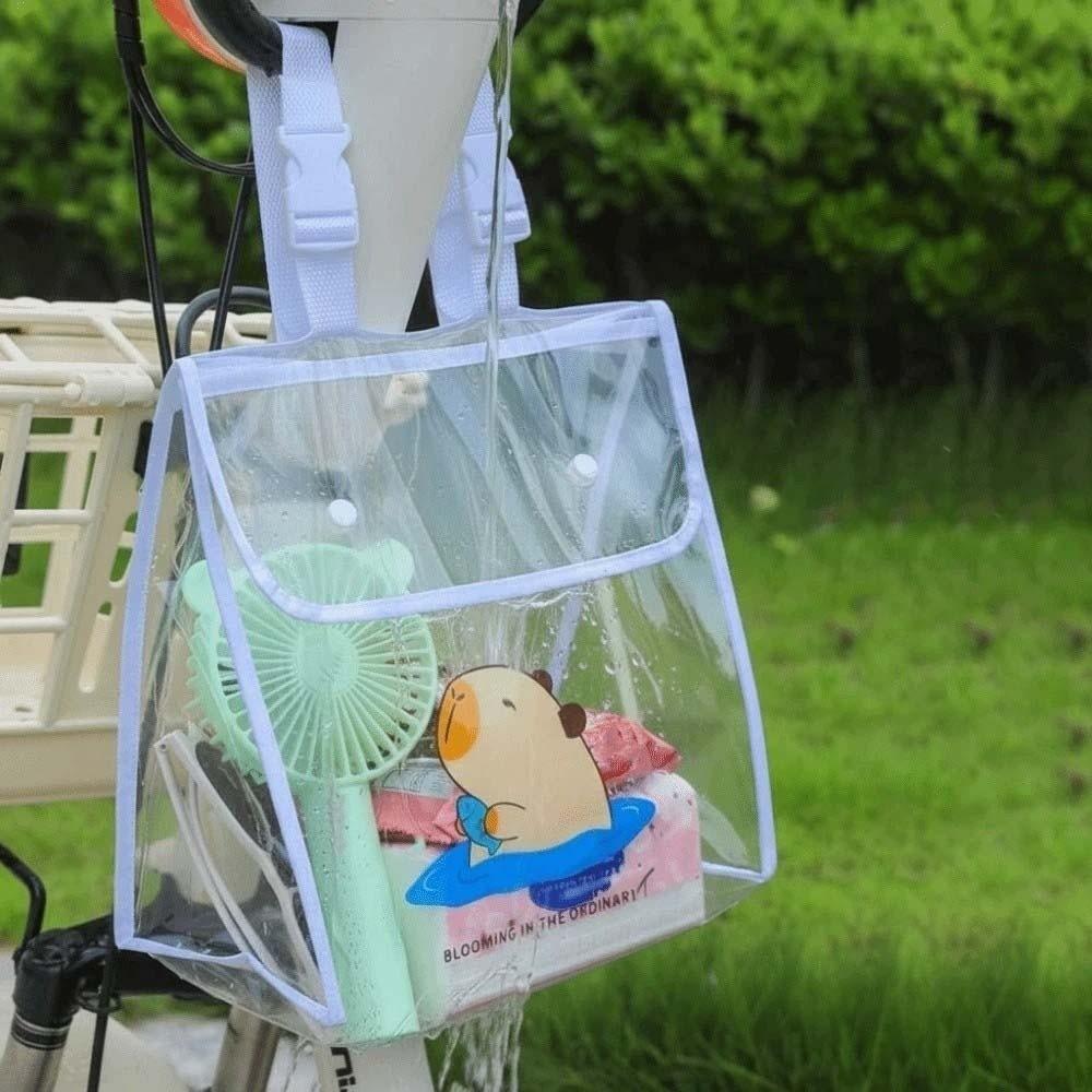 Adjustable Strap Transparent Front Hanging Bag Lightweight PVC Square Waterproof Pouch Large Capacity Universal PVC Storage Pack
