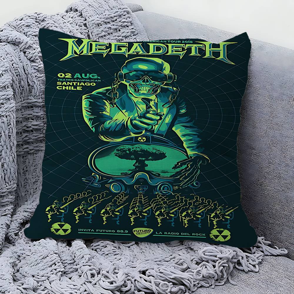 Band M-Megadeth Kissen Geschenk Home Office Dekoration Kissen Schlafzimmer Sofa Auto Kissenbezug Kissenbezug