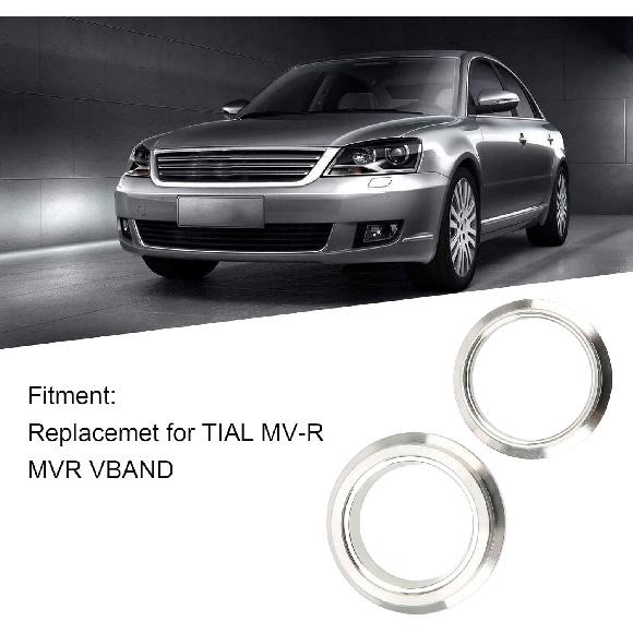 44mm Wastegate Flange Set, Wastegate V Band Clamp Set, Stainless Steel Inlet Outlet Weld Kit Replacemet for TIAL MV R MVR VBAND