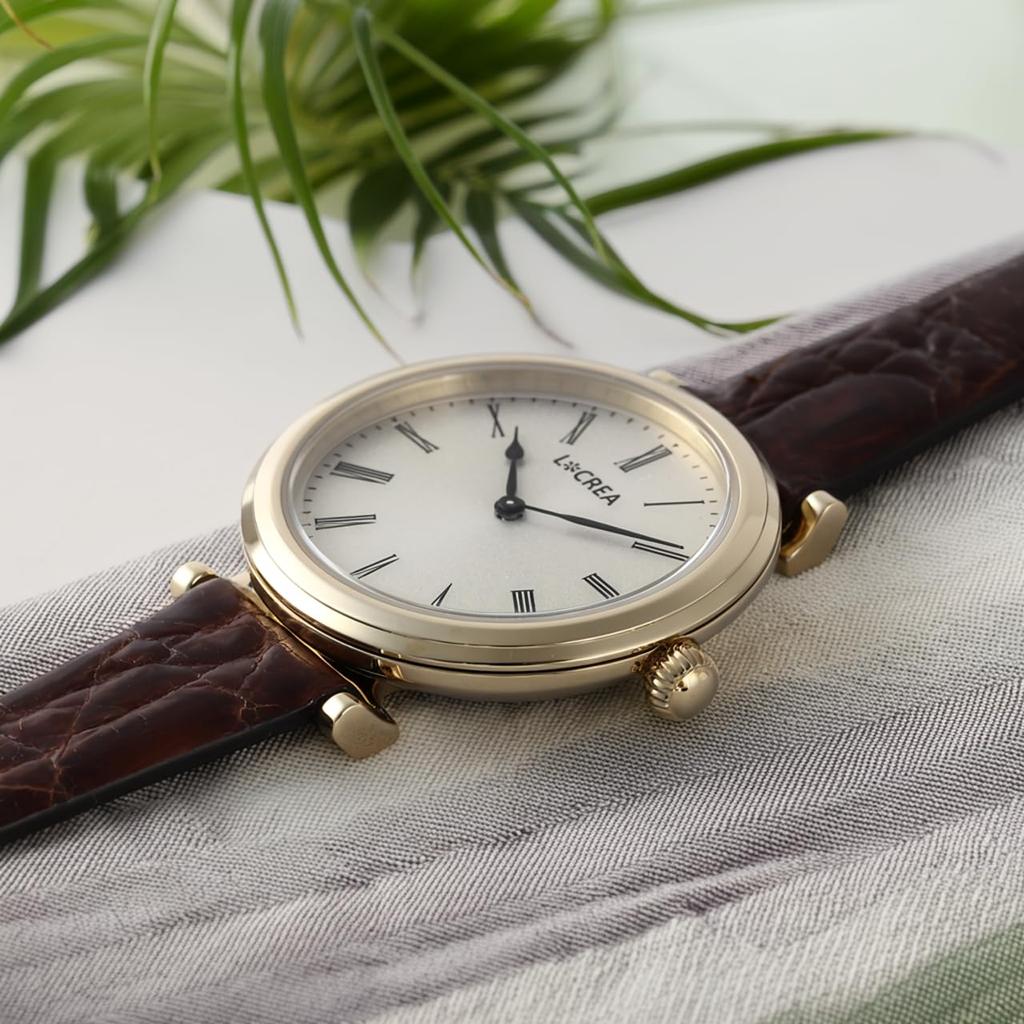 Solar Watch for Made in Lucrea Crocodile [LCREA] LC2102-GPCBR Women, Japan, (Genuine Leather/Brown)