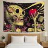 Psychedelic Skull Tapestry  Vibrant Planets Cosmic Elements  Intricate Details for Bold and Artistic Home Decor Wall Art