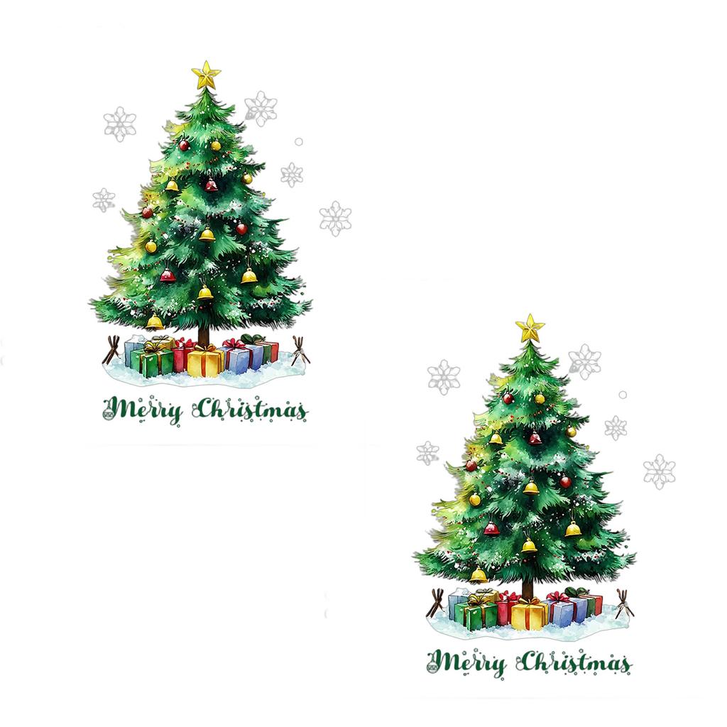Christmas Window Clings Ball Pine Needle Window Decal Static Window Stickers Christmas Decorations for Holiday Party