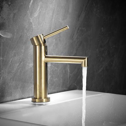 Basin Faucets Brush Gold Bathroom Faucet Single handle Basin Mixer Tap Bath Black Gray Chrome Faucet 304 SUS Sink Water Crane