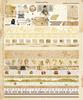 AGUGU Story Collection Gold Foil Retro Journal Washi Tape & DIY Decorative Stickers Set