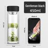 MINGHUI Double Wall Tea Infuser Glass Bottle