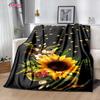 3D-Druck Blumenmotiv Sonnenblumen Weiche Flanelldecke für Bett Schlafzimmer Sofa Picknick, Überwurfdecke zum Zudecken Outdoor-Freizeit Nickerchen