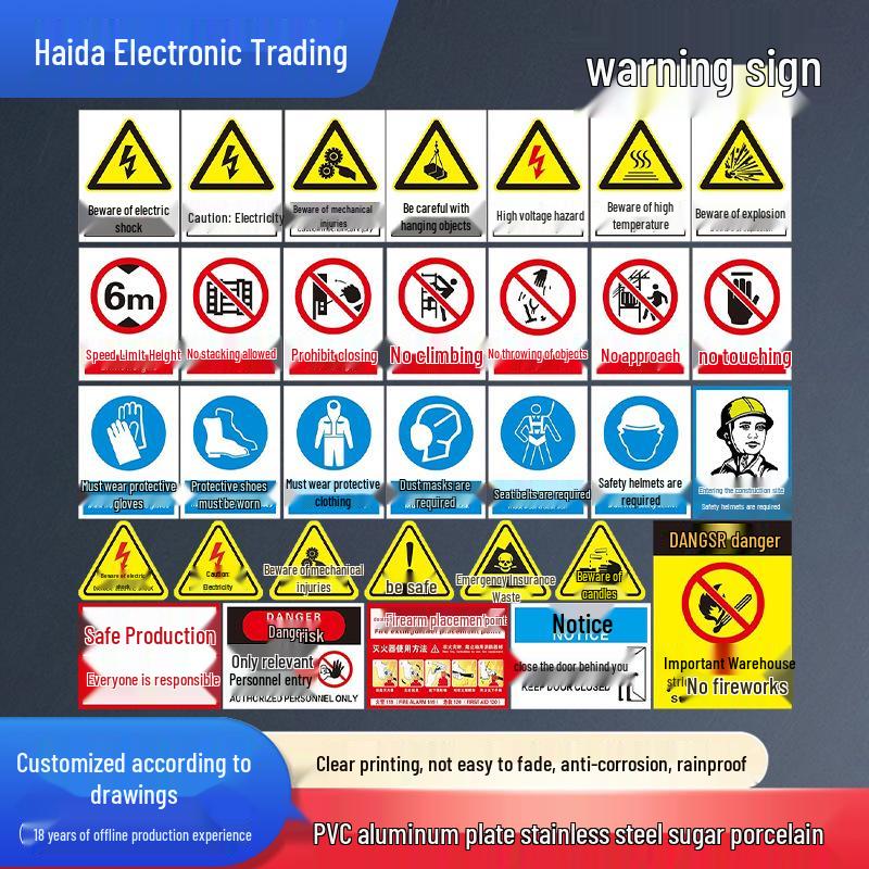 

Світловідбиваючий попереджувальний знак пожежної безпеки для будівельних майданчиків - Алюміній, ПВХ, Нержавіюча сталь, Емаль Aluminum Reflective Warning Sign