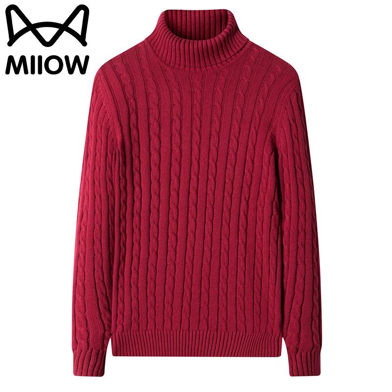 MiiOW Men's Turtleneck Knit Sweater