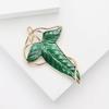 Women Brooch Leaf Shape Enamel Oil Dripping Plant Style Anti-slip Polished Coat Collar Bag Scarf Hat