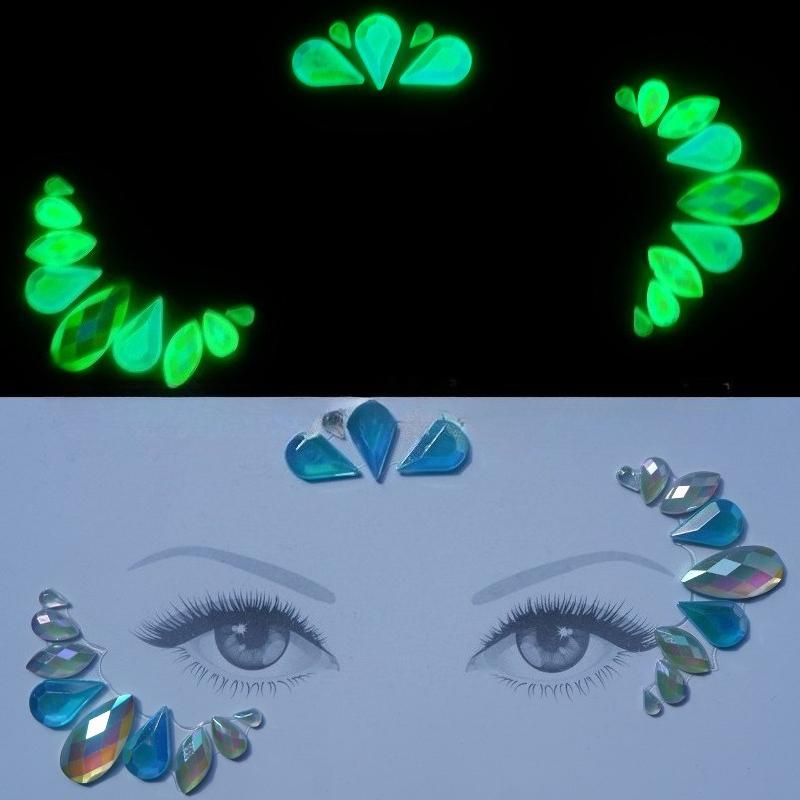 Crystal Tattoo Sticker Glitter Eyeliner Eyebrow Makeup Face Eyes Diamond Temporary Tattoo Rock Rhinestone 3D Eyeliner Stickers