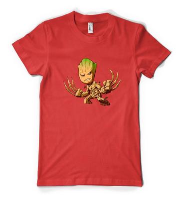 Groot gegen Wolverine Mashup Superheldenfilm Personalisiertes Unisex Erwachsenen T-Shirt
