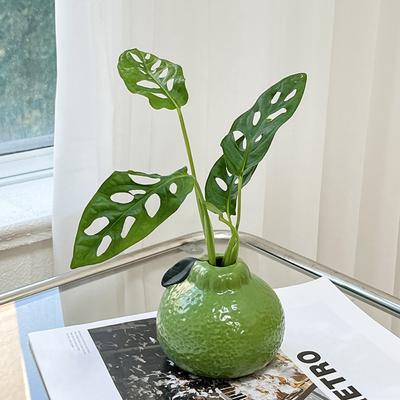 Neue Orange Form Hydroponik Vase Dekorativ Ins Stil Orange Vase Multifunktionale Keramik Pflanzentopf Heimdekoration