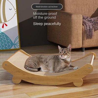 Katzen-Liegestuhl Extra Groß Haustier-Katzenbett Sisal-Bett Das Keine Krümel verliert Ganzjahres-Kratzbrett Katzenbett Haustier-Sofa