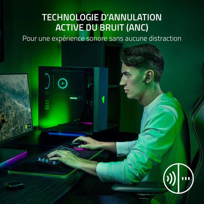Casque gaming - RAZER - Hammerhead HyperSpeed - Sans fil - Réduction de bruit active - Blanc