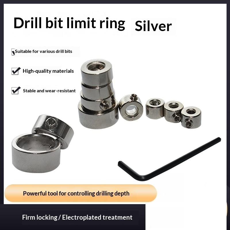 8/9Pcs Drill Bit Locator Woodwork Tools Drill Stoper Collar Set 3-16mm Depth Stop Collars For Ring Positioner With Wrench