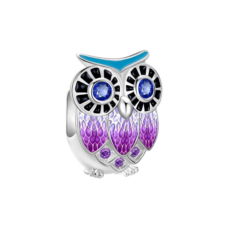 Colorful Owl Charms Beads Copper Butterfly Peacocks Parrot Pendants Fit Original Bangle Bracelet Diy Jewelry Gift