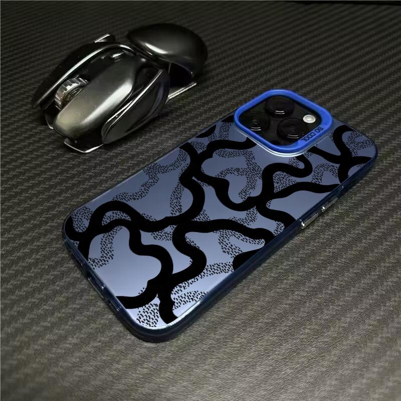 New Fashion Black Lines Phone Case for Samsung Galaxy A73 A56 A55 A36 A35 A26 A25 A15 5G A24 A23 A22 A52 A71 A72 4G Matte Cover