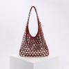 Luxury Studded Shoulder Bag Big Rivet Tote Bags for Women Handbags Punk Soft PU Leather Shopper Purses Designer Bag Clutch