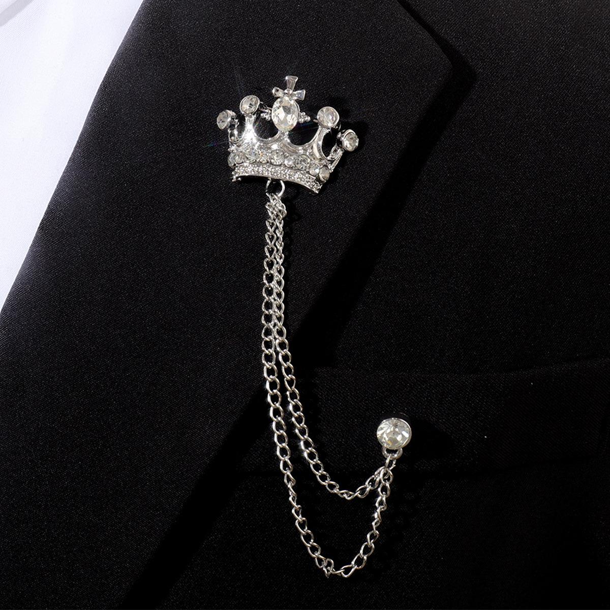 

Чоловічий модний набір шпильок для коміра: Японський та корейський стиль з ювелірними виробами у вигляді орла, корони, китиці та хреста.