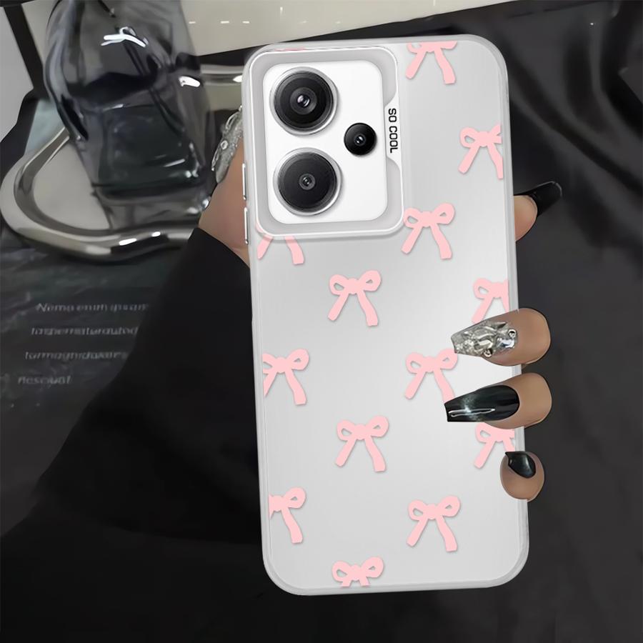 Case for Xiaomi Redmi Note 14 A2 13C 12 10 11 Pro 14C A1 Note 13 12 Pro Plus 12C Phone Cover Fashionable Red Pink Bow