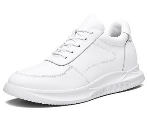Men s Spring Invisible Height-Boosting Sneakers - Breathable, Trendy Dad Shoes in White EU 43