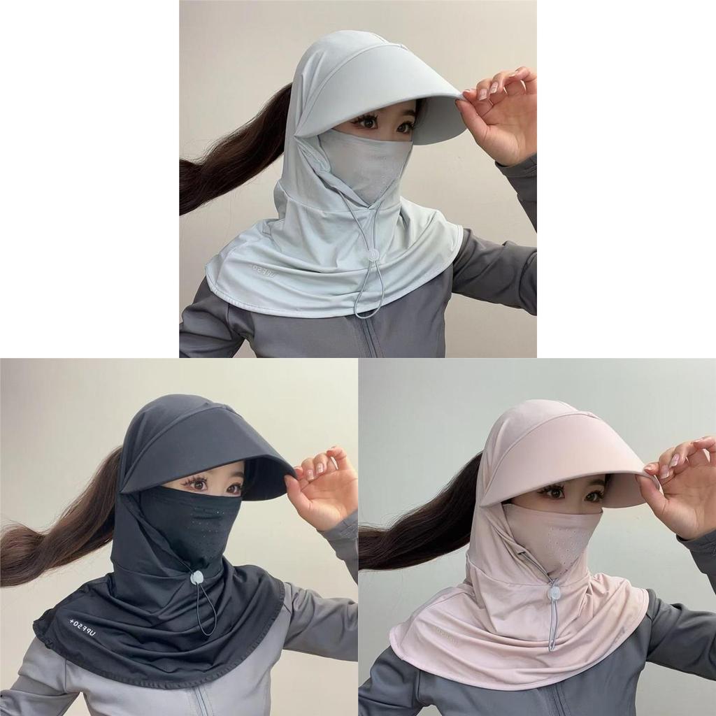 Cappello da Sole con Coulisse per Donna, Maschera Facciale con Protezione UV Estiva
