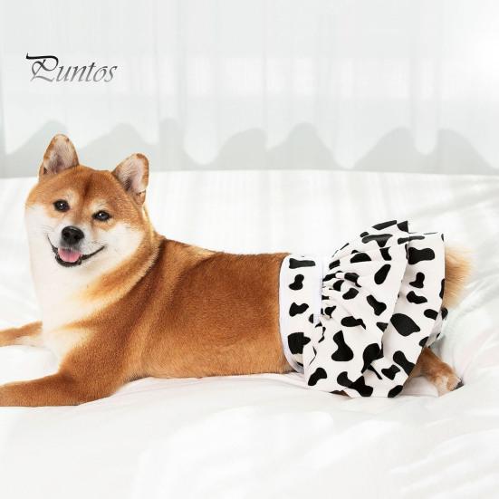 Pet Menstrual Pants Washable Fastener Tape Dog Diaper Reusable Fashionable Print Pet Physiological Pants Pet
