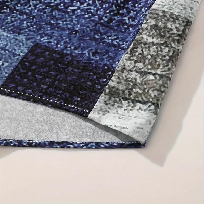 Men's Contrasting Color Pattern Printed Summer Fashion Short Sleeved Shirt Suitable for Beach Outdoor and Sports Wear