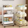 Lask Carbon Steel Multi-Layer Movable Kitchen & Bathroom Storage Trolley