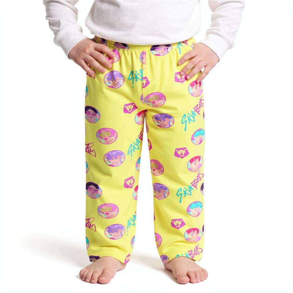 Anime Pajama Pants Sleepwear Casual Drawstring Elastic Waist Pants Comfy Straight Yoga Loose Trousers