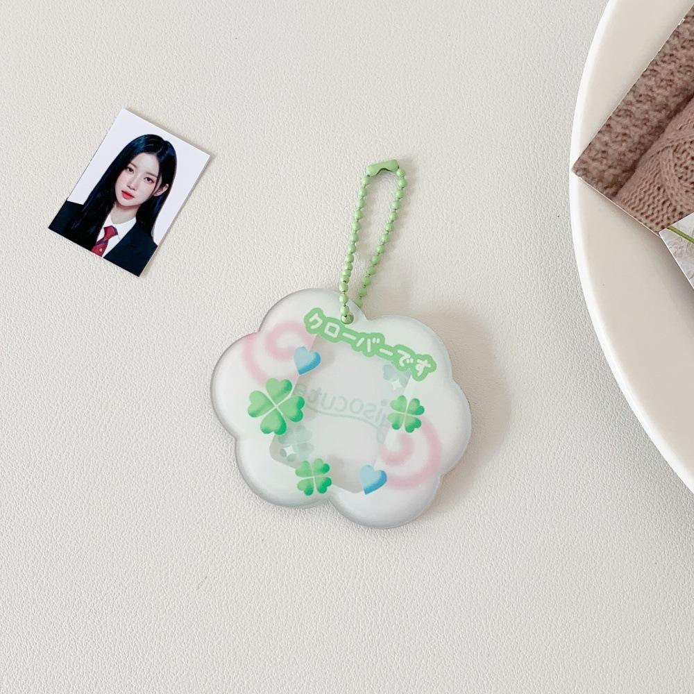 Glitter Star Card Holder with Keychain Acrylic 1-Inch Photocard Holder ID Card Case Student Kpop Idol Photo Card Bag