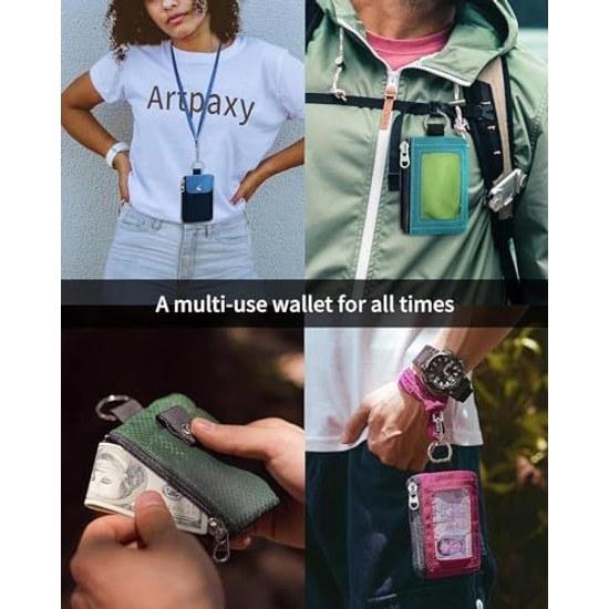 Pass case coin purse wallet card ticket holder expandable reel black maximum 45cm mens womens childrens outdoor waterproof (KB662 black)