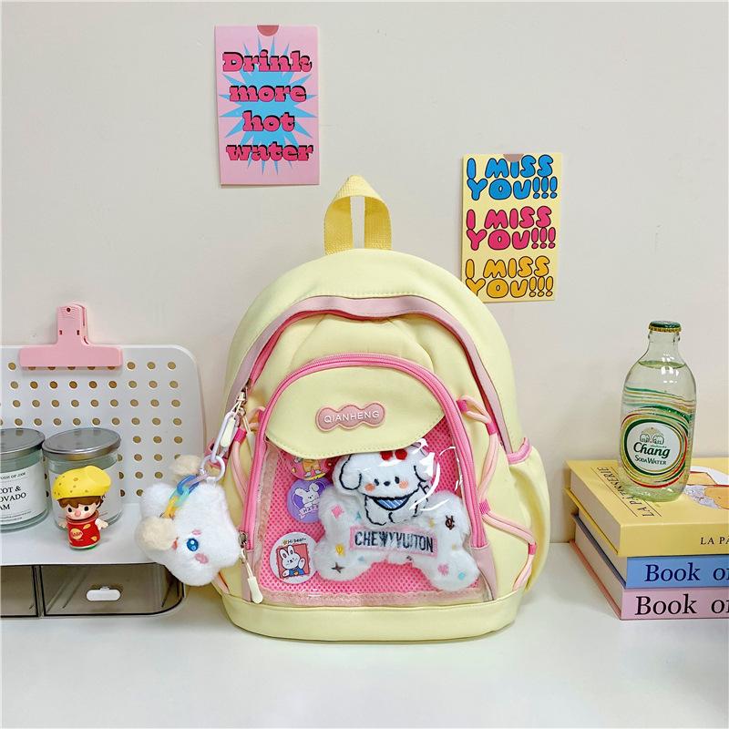 Schoolbag new Japanese ins high value fresh and sweet candy color bar pain bag junior high school students lightweight backpack