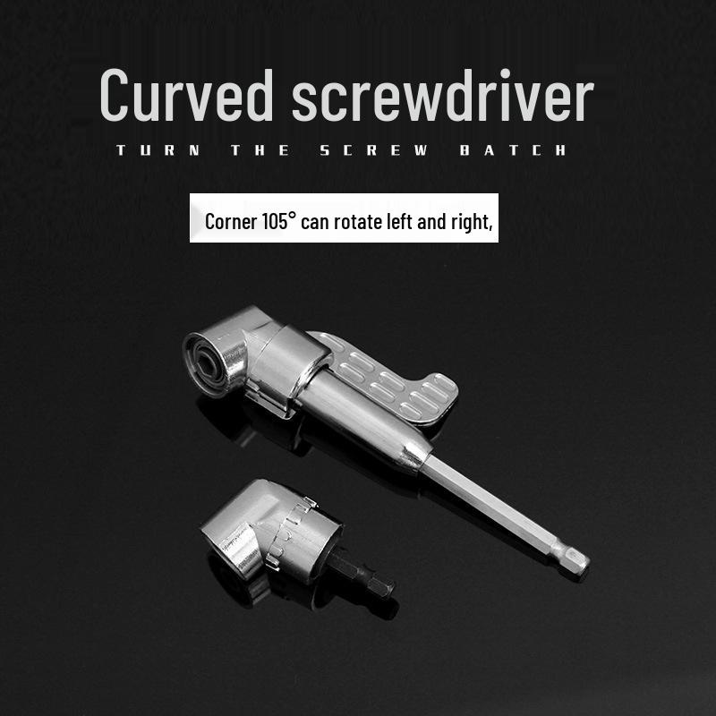 105° Corner Adapter with Handle, Right Angle Screwdriver Bit, Socket, Multi-Function Bit, and Universal Joint