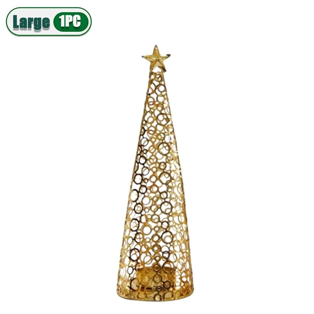 European Metal Christmas Tree Candle Holder Holiday Decoration Tea Light Cup Table Holiday Party Home Decoration Accessories