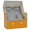 Beach Chair with Cushions Poly Rattan & Solid Wood White & Grey