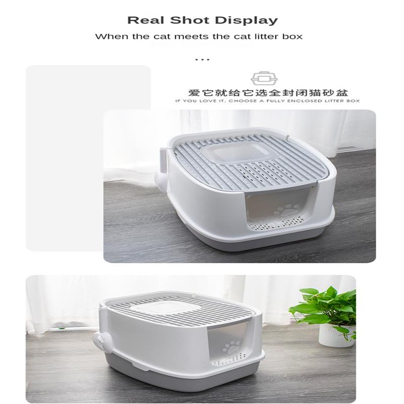 Litter Tray Fully Enclosed Splash-proof Cat Litter Box Odour-proof Pet Cleaning Products Anti-banding Cat Litter Cat Toilet