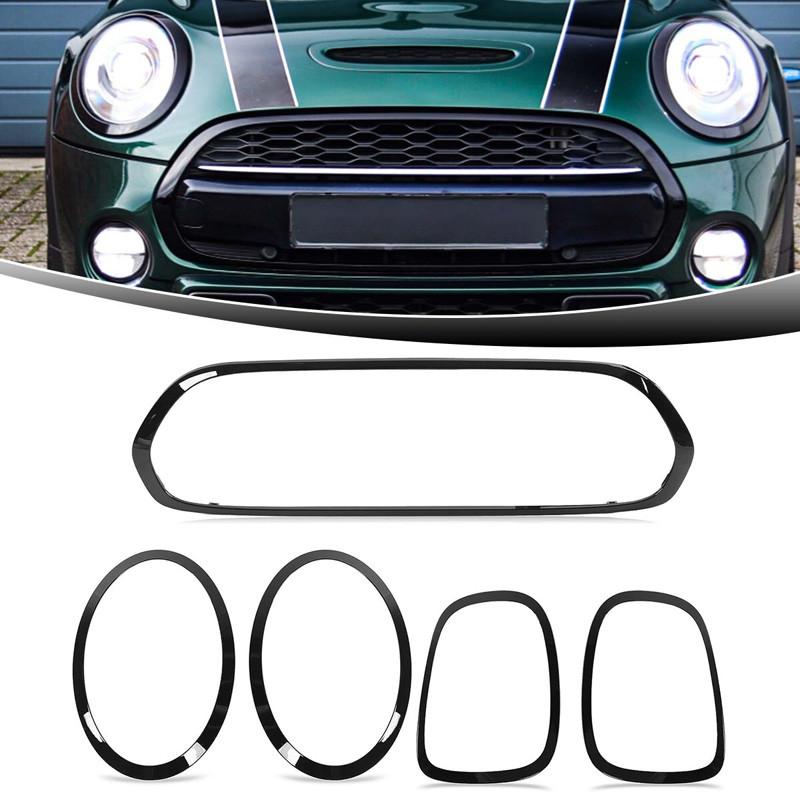 5pcs 51712285495 Front Grille Surround Cover Trim Ring For Mini F55 5 Door Hatchback Cooper S, Cooper SD 2014-2021