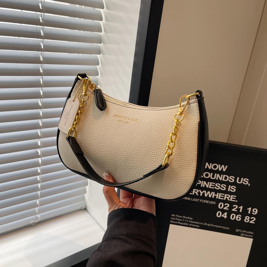 Lychee Pattern Armpit Cross-body Bag  New Style Fashion High Fashion All-in-one Shoulder Bag