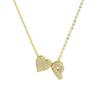 Fashion Small Bubble Initial Heart Letter Necklace 18K Gold Plated Link Chain Romantic Copper Heart Letter Pendant Necklace Gift
