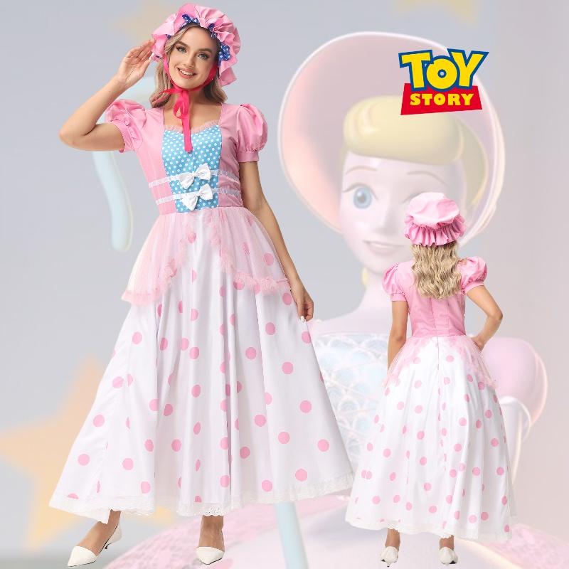 Pink Polka Dot Shepherdess Adult Cosplay Costume For Halloween Ymks Brand