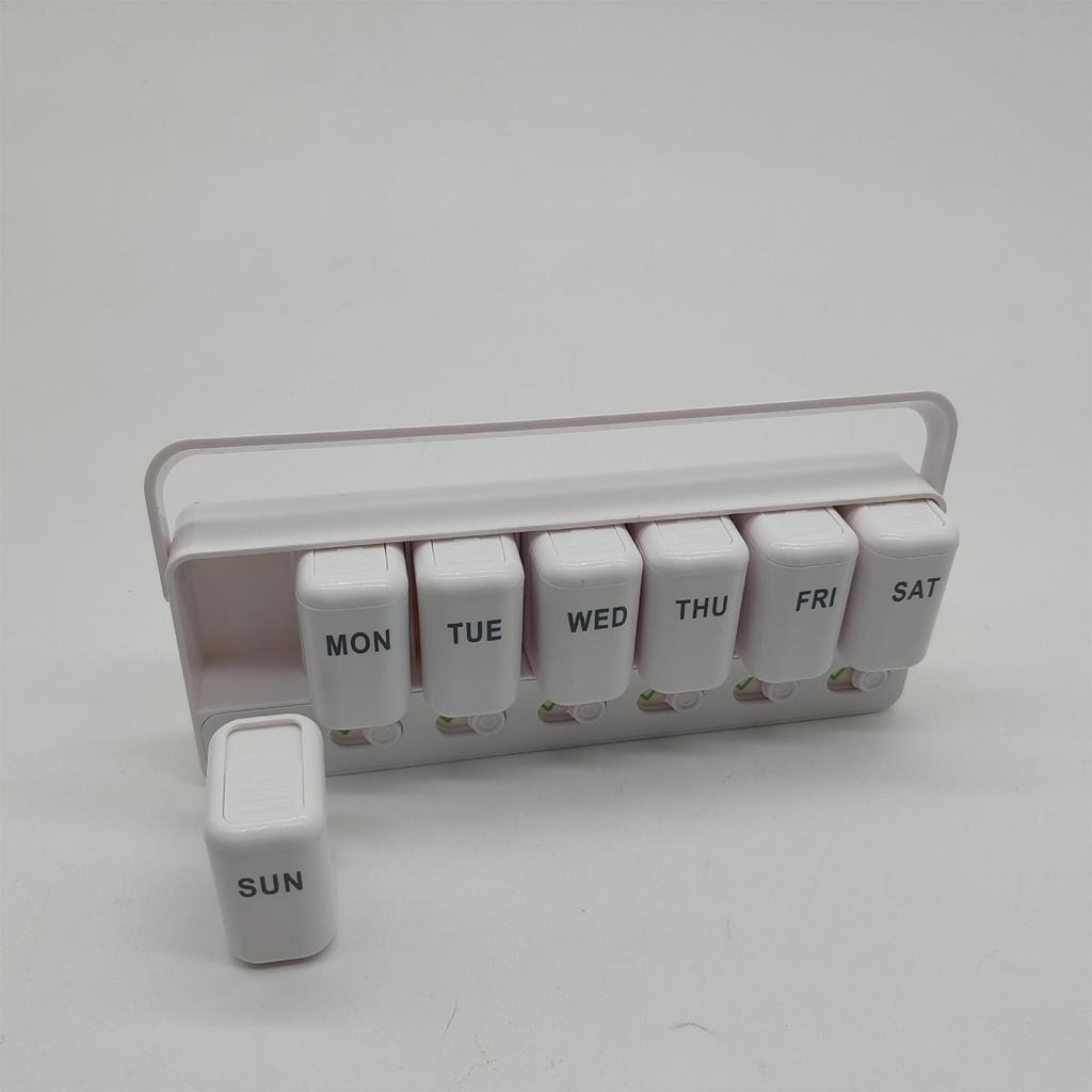 Wöchentliche tragbare Reise-Pillenbox 7-Tage-Organizer Pillenbehälter Aufbewahrung Tabletten Vitamine Medikamente Fischöle