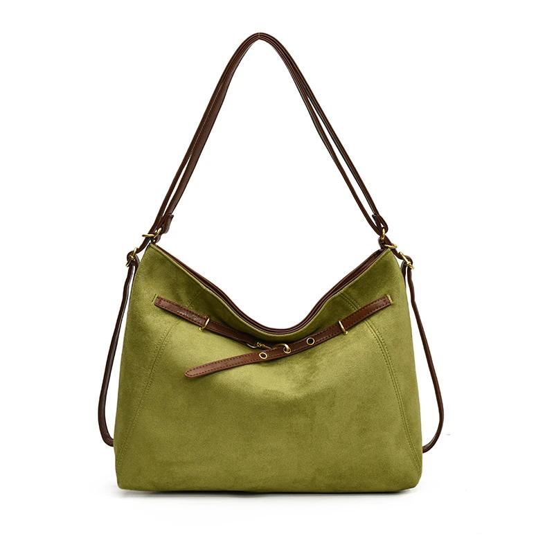 Autumn New Solid Stylish Design Faux Suede & PU Shoulder Bags 2026 High Quality Large Capacity Unique Design Backpacks for Women