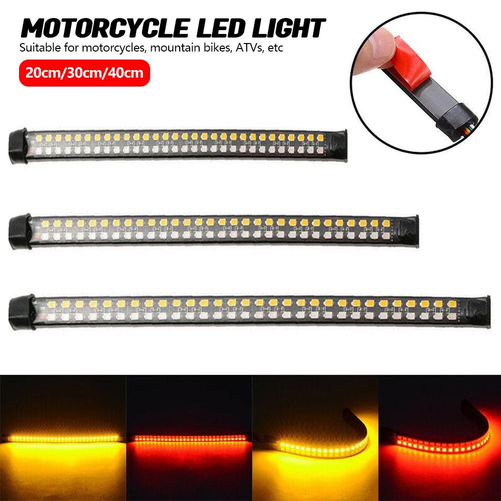 20cm 30cm 40cm Flexible Motorcycle LED Tail Light Strip 12V Flowing Water Blinker Indicator Signal Lamp Taillight Stop Lamp