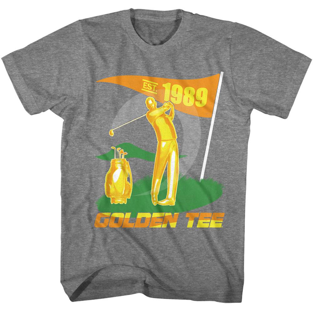 Golden Tee Video Game Gold Man Shooting Golf Est 1989 Men T Shirt XXXL